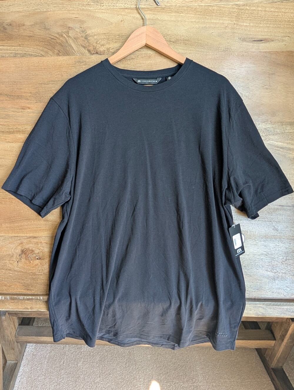 NWT Travis Mathew Cloud Crew T-Shirt Mens XXL Black Stretch Short Sleeve 1MAA147